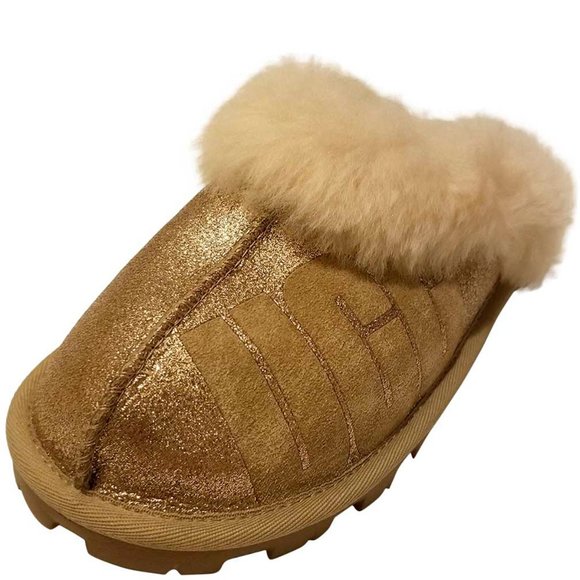 gold sparkle ugg slippers